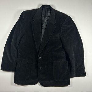 Vtg Members Only Men's 48R Corduroy Blazer Sport Coat Jacket Black Cotton NEW
